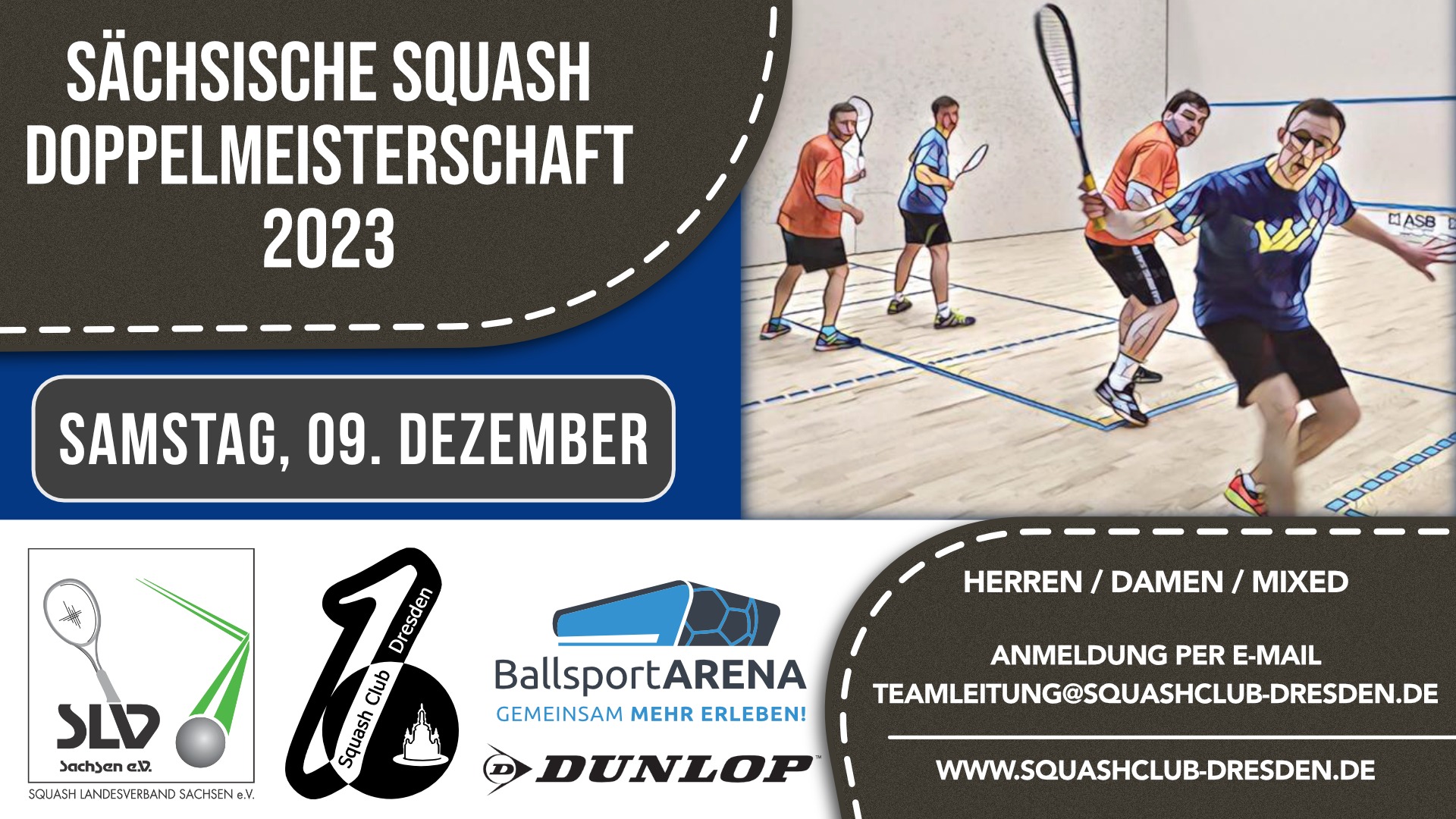 Sächsische Squash Doppelmeisterschaft 2023 Beitragsbild