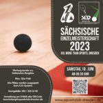 Plakat Sächsische Einzelmeisterschaft 2023 im XXL more than Sports, Dresden
