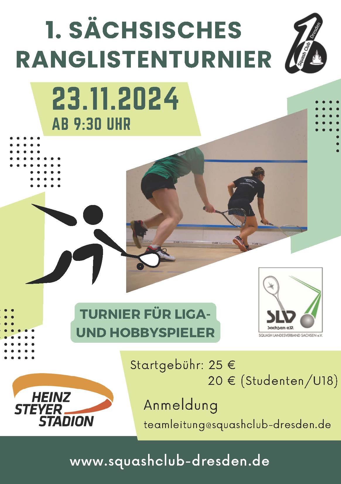 Plakat 1. Sächsiches Squash Ranglistenturnier 2024-25